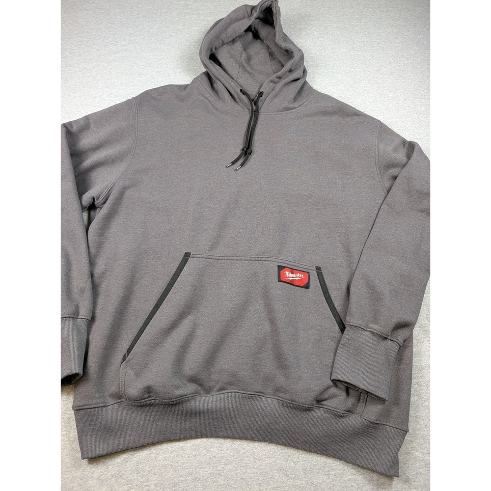 Milwaukee Tools Mens XL Gray Midweight Pullover Hoodie Fleece Sweatshirt 150428